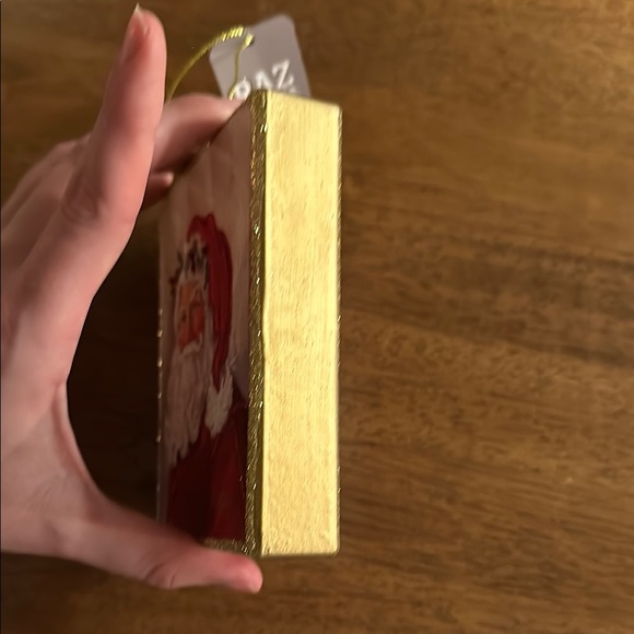 Red and Gold Christmas Ornaments featuring Santa Claus - Picture 2 of 3